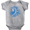 bass clef in blue Baby Bodysuit