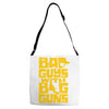 bad guys with big guns Adjustable Strap Totes
