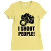 i shoot people t shirt funny photographer tee camera photography digit Ladies Fitted T-Shirt