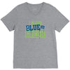 i bleed blue and green V-Neck Tee