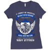 navy veteran 2 Ladies Fitted T-Shirt