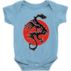 sun dragon with pearl   black red white Baby Onesie