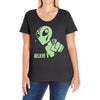 alien believe space sci fi ufo nerd Ladies Curvy T-Shirt