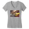 dinosaur in newyork Women's V-Neck T-Shirt
