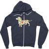 dachshund flower Zipper Hoodie