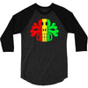 rasta skull and crossbones reggae dub club rave 3/4 Sleeve Shirt