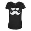 hipster glasses and moustache Maternity Scoop Neck T-shirt
