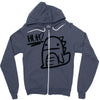 huh dinosaur Zipper Hoodie
