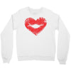 lip print heart Crewneck Sweatshirt