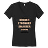 Braver Stronger Smarter Uterine Cancer Awareness Women's V-Neck T-Shirt