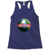 the world is always spinnin Racerback Tank
