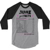 June Girl Facts Cancer 3/4 Sleeve Shirt