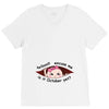 October Peeking Out Asian Baby Girl V-Neck Tee