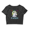 unicorns are born in march cute unicorn Crop Top
