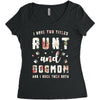 i have two titles aunt and dogmom and i rock them both with roses Women's Triblend Scoop T-shirt