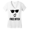 free bitch Women's V-Neck T-Shirt