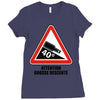 warning descent Ladies Fitted T-Shirt