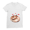 Baby Fox Belly Ladies Fitted T-Shirt