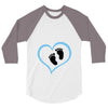 Baby Boy with Heart Any Name Customized 3/4 Sleeve Shirt
