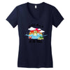 a turtle made it to the water Women's V-Neck T-Shirt