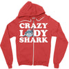 crazy lady shark Zipper Hoodie
