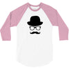 hat wayfarer glasses funny moustache hipster funny geek light tee shir 3/4 Sleeve Shirt