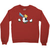 mighty hero atop a chicken Crewneck Sweatshirt