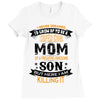 Super Cool Mom Of A Freaking Awesome Son Ladies Fitted T-Shirt