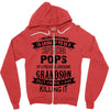 Super Cool Pops Of A Freaking Awesome Grandson Zipper Hoodie