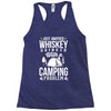 love whiskey and camping! Racerback Tank