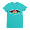 October Peeking Out Baby Girl Ladies Fitted T-Shirt