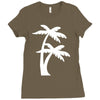palm tree sticker vinyl decal tropical island beach ocean wall car win Ladies Fitted T-Shirt