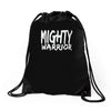 mighty warrior Drawstring Bags