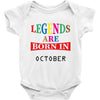 legends are born october Baby Bodysuit