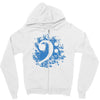 bass clef in blue Zipper Hoodie