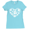 cat love paw Ladies Fitted T-Shirt