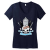 skull emblem Women's V-Neck T-Shirt