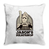 jason's meatshop Throw Pillow