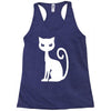 white cat funny Racerback Tank