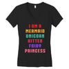 i am a mermaid unicorn kitten fairy princess Women's V-Neck T-Shirt