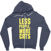 less people, more cats Zipper Hoodie
