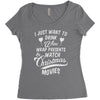 drink wine &amp; watch christmas movies Women's Triblend Scoop T-shirt