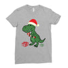 christmas dinosaur Ladies Fitted T-Shirt