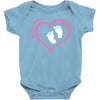 Baby Girl with Heart Any Name Customized Baby Bodysuit