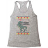 ugly dinosaur merry christmas Racerback Tank