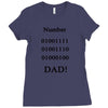 number one dad funny t shirt binary nerd geek tee s 3xl Ladies Fitted T-Shirt