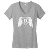 letter d with wings Women's V-Neck T-Shirt