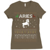aries  christmas ugly sweater Ladies Fitted T-Shirt