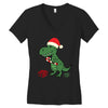 christmas dinosaur Women's V-Neck T-Shirt