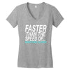 faster than the speed of something slower Women's V-Neck T-Shirt
